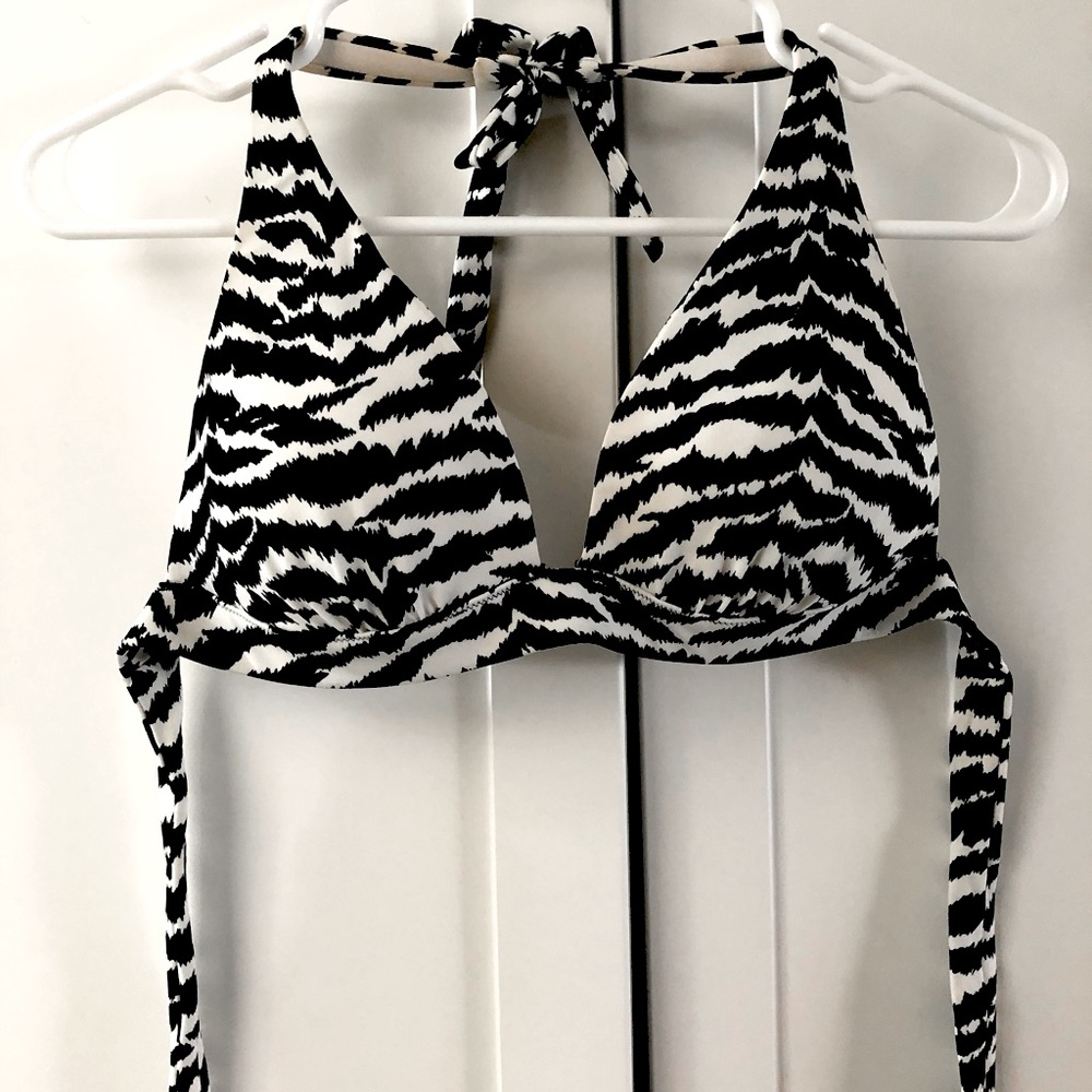 SOLD Zebra print halter bikini top size medium